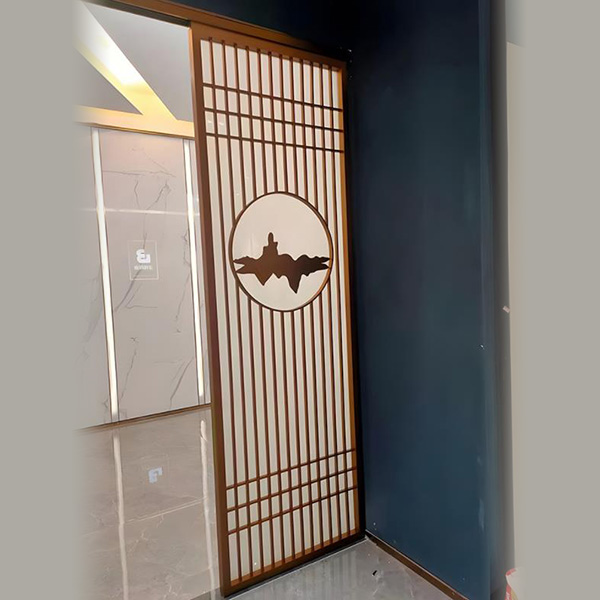 不銹鋼屏風隔斷鏤空格柵客廳方通背景墻(圖1) 不銹鋼屏風隔斷鏤空格柵客廳方通背景墻(圖1)