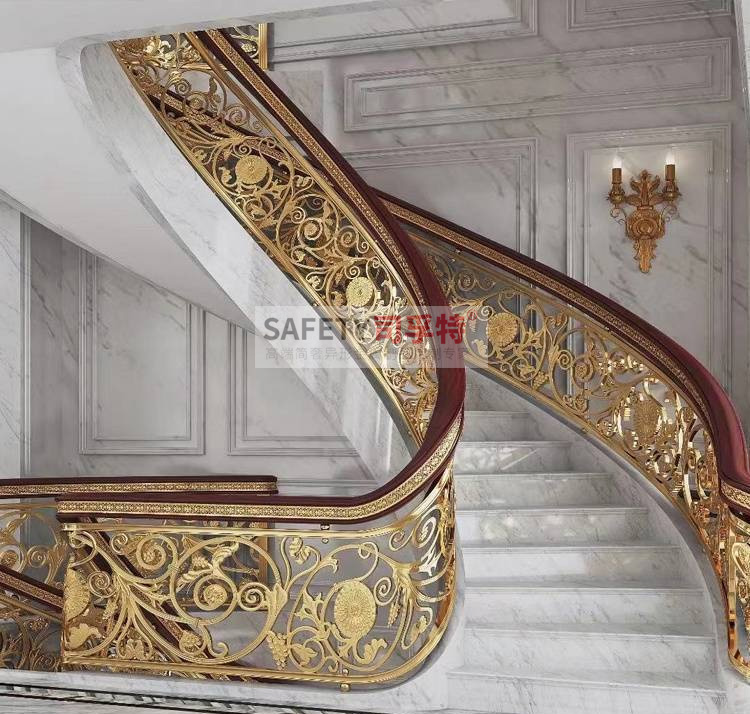 銅藝雕刻欄桿扶手，輕奢時尚，溫馨典雅(圖2)